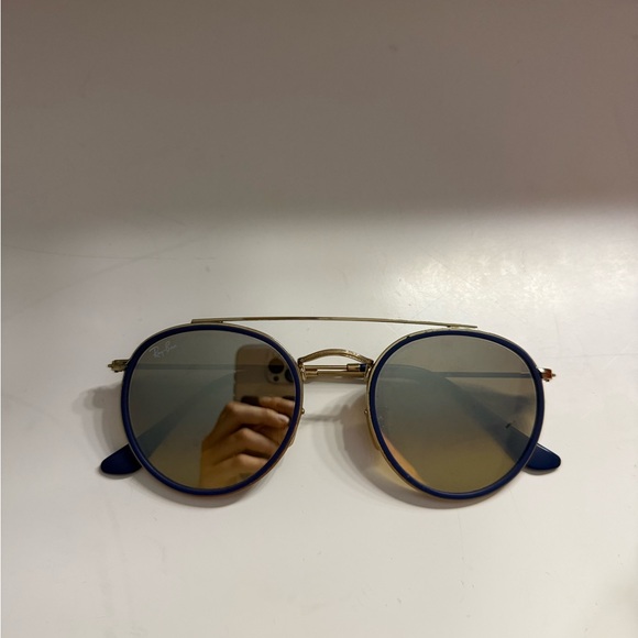 Ray-Ban Accessories - Ray-Ban Blue and Gold Round Sunglasses